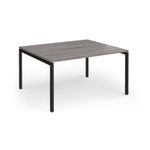 Connex Goal-Post 1400 x 1200 x 725mm Back to Back Desk (2 x 1400mm) - Black Frame / Grey Oak Top