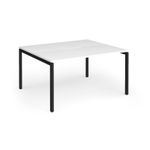 Connex Goal-Post 1400 x 1200 x 725mm Back to Back Desk (2 x 1400mm) - Black Frame / White Top