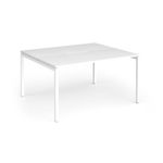 Connex Goal-Post 1400 x 1200 x 725mm Back to Back Desk (2 x 1400mm) - White Frame / White Top