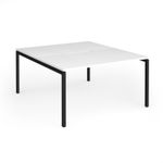 Connex Goal-Post 1400 x 1600 x 725mm Back to Back Desk (2 x 1400mm) - Black Frame / White Top