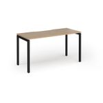 Connex Goal-Post 1400 x 600 x 725mm Single Desk - Black Frame / Kendal Oak Top