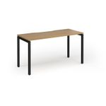 Connex Goal-Post 1400 x 600 x 725mm Single Desk - Black Frame / Oak Top