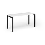 Connex Goal-Post 1400 x 600 x 725mm Single Desk - Black Frame / White Top