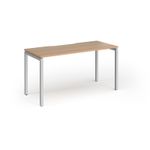 Connex Goal-Post 1400 x 600 x 725mm Single Desk - Silver Frame / Beech Top