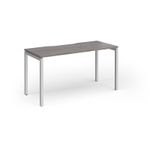 Connex Goal-Post 1400 x 600 x 725mm Single Desk - Silver Frame / Grey Oak Top