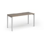 Connex Goal-Post 1400 x 600 x 725mm Single Desk - Silver Frame / Nebraska Oak Top