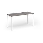 Connex Goal-Post 1400 x 600 x 725mm Single Desk - White Frame / Grey Oak Top