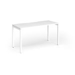 Connex Goal-Post 1400 x 600 x 725mm Single Desk - White Frame / White Top