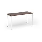 Connex Goal-Post 1400 x 600 x 725mm Single Desk - White Frame / Walnut Top