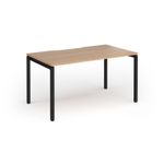 Connex Goal-Post 1400 x 800 x 725mm Single Desk - Black Frame / Beech Top