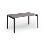 Connex Goal-Post 1400 x 800 x 725mm Single Desk - Black Frame / Grey Oak Top