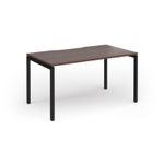 Connex Goal-Post 1400 x 800 x 725mm Single Desk - Black Frame / Walnut Top