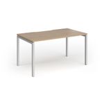 Connex Goal-Post 1400 x 800 x 725mm Single Desk - Silver Frame / Kendal Oak Top