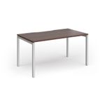 Connex Goal-Post 1400 x 800 x 725mm Single Desk - Silver Frame / Walnut Top