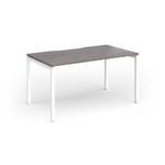 Connex Goal-Post 1400 x 800 x 725mm Single Desk - White Frame / Grey Oak Top