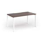 Connex Goal-Post 1400 x 800 x 725mm Single Desk - White Frame / Walnut Top