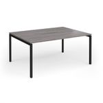 Connex Goal-Post 1600 x 1200 x 725mm Back to Back Desk (2 x 1600mm) - Black Frame / Grey Oak Top