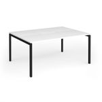 Connex Goal-Post 1600 x 1200 x 725mm Back to Back Desk (2 x 1600mm) - Black Frame / White Top