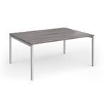Connex Goal-Post 1600 x 1200 x 725mm Back to Back Desk (2 x 1600mm) - Silver Frame / Grey Oak Top