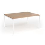Connex Goal-Post 1600 x 1200 x 725mm Back to Back Desk (2 x 1600mm) - White Frame / Beech Top