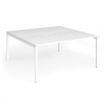 Connex Goal-Post 1600 x 1600 x 725mm Back to Back Desk (2 x 1600mm) - White Frame / White Top