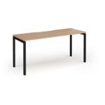 Connex Goal-Post 1600 x 600 x 725mm Single Desk - Black Frame / Beech Top