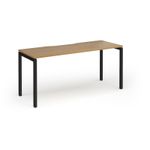 Connex Goal-Post 1600 x 600 x 725mm Single Desk - Black Frame / Oak Top