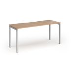 Connex Goal-Post 1600 x 600 x 725mm Single Desk - Silver Frame / Beech Top
