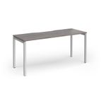 Connex Goal-Post 1600 x 600 x 725mm Single Desk - Silver Frame / Grey Oak Top