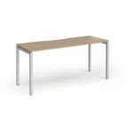 Connex Goal-Post 1600 x 600 x 725mm Single Desk - Silver Frame / Kendal Oak Top