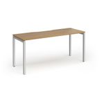 Connex Goal-Post 1600 x 600 x 725mm Single Desk - Silver Frame / Oak Top
