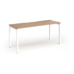 Connex Goal-Post 1600 x 600 x 725mm Single Desk - White Frame / Beech Top