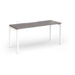 Connex Goal-Post 1600 x 600 x 725mm Single Desk - White Frame / Grey Oak Top