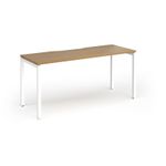 Connex Goal-Post 1600 x 600 x 725mm Single Desk - White Frame / Oak Top