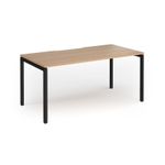 Connex Goal-Post 1600 x 800 x 725mm Single Desk - Black Frame / Beech Top