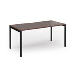 Connex Goal-Post 1600 x 800 x 725mm Single Desk - Black Frame / Walnut Top