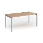 Connex Goal-Post 1600 x 800 x 725mm Single Desk - Silver Frame / Beech Top