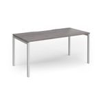 Connex Goal-Post 1600 x 800 x 725mm Single Desk - Silver Frame / Grey Oak Top