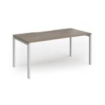 Connex Goal-Post 1600 x 800 x 725mm Single Desk - Silver Frame / Nebraska Oak Top
