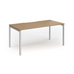 Connex Goal-Post 1600 x 800 x 725mm Single Desk - Silver Frame / Oak Top