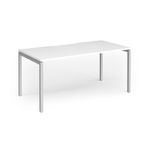 Connex Goal-Post 1600 x 800 x 725mm Single Desk - Silver Frame / White Top