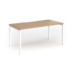 Connex Goal-Post 1600 x 800 x 725mm Single Desk - White Frame / Beech Top