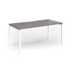 Connex Goal-Post 1600 x 800 x 725mm Single Desk - White Frame / Grey Oak Top