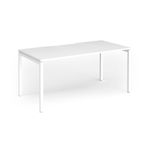 Connex Goal-Post 1600 x 800 x 725mm Single Desk - White Frame / White Top
