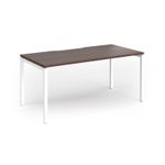 Connex Goal-Post 1600 x 800 x 725mm Single Desk - White Frame / Walnut Top