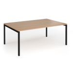Connex Goal-Post 1800 x 1200 x 725mm Back to Back Desk (2 x 1800mm) - Black Frame / Beech Top