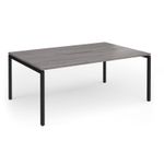 Connex Goal-Post 1800 x 1200 x 725mm Back to Back Desk (2 x 1800mm) - Black Frame / Grey Oak Top