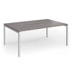 Connex Goal-Post 1800 x 1200 x 725mm Back to Back Desk (2 x 1800mm) - Silver Frame / Grey Oak Top