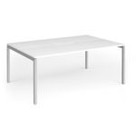 Connex Goal-Post 1800 x 1200 x 725mm Back to Back Desk (2 x 1800mm) - Silver Frame / White Top