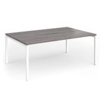 Connex Goal-Post 1800 x 1200 x 725mm Back to Back Desk (2 x 1800mm) - White Frame / Grey Oak Top